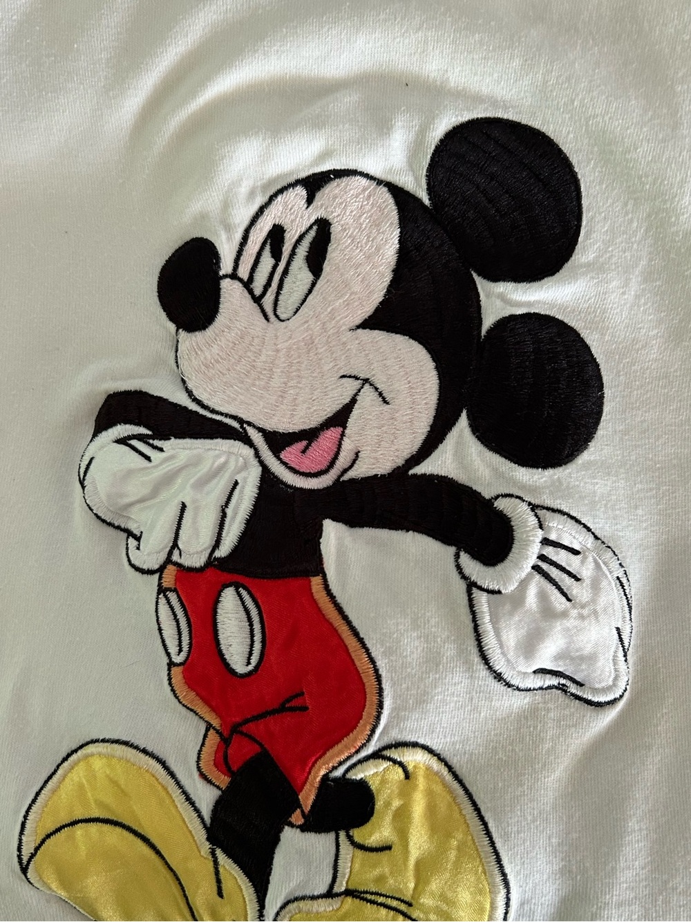 Disney White Mickey Mouse Graphic Tee w Accents Vintage Whimsy XL EUC Cartoon - Picture 5 of 14